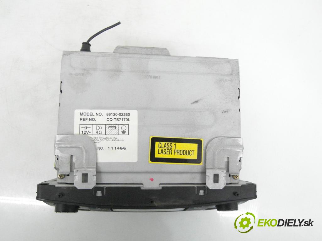 TOYOTA COROLLA (_E12_) HB 2002 66,00 2.0 D-4D 1995,00 RADIO CD 8612002260 ; CQTS7170L