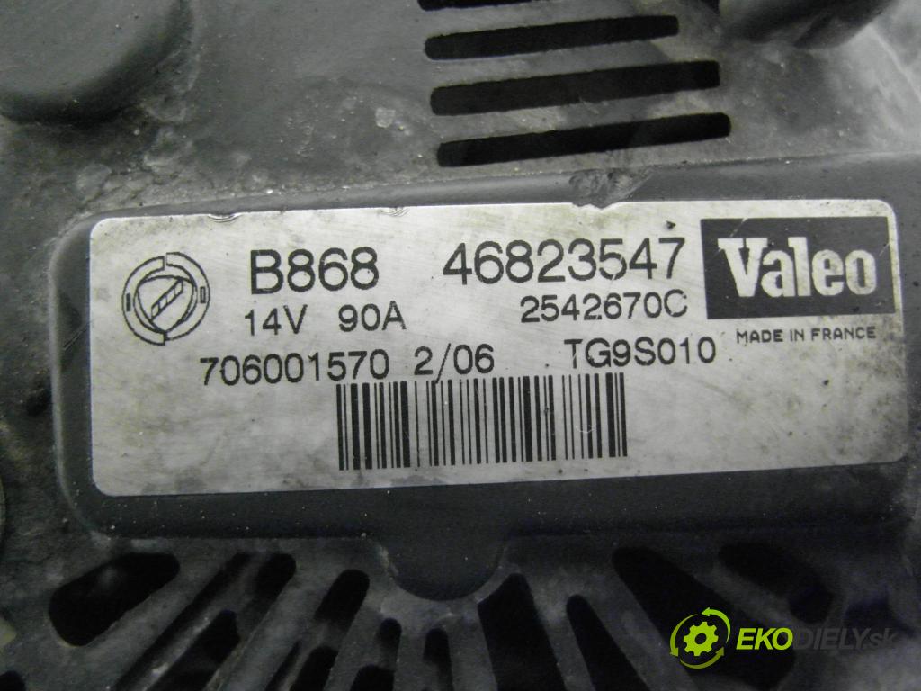 FIAT GRANDE PUNTO (199_) HB 2006 55,00 1.3 D Multijet 75 - 199 A2.000 1248,00 Alternátor 46823547 ; 2542670C ; TG9S010 (Alternátor)