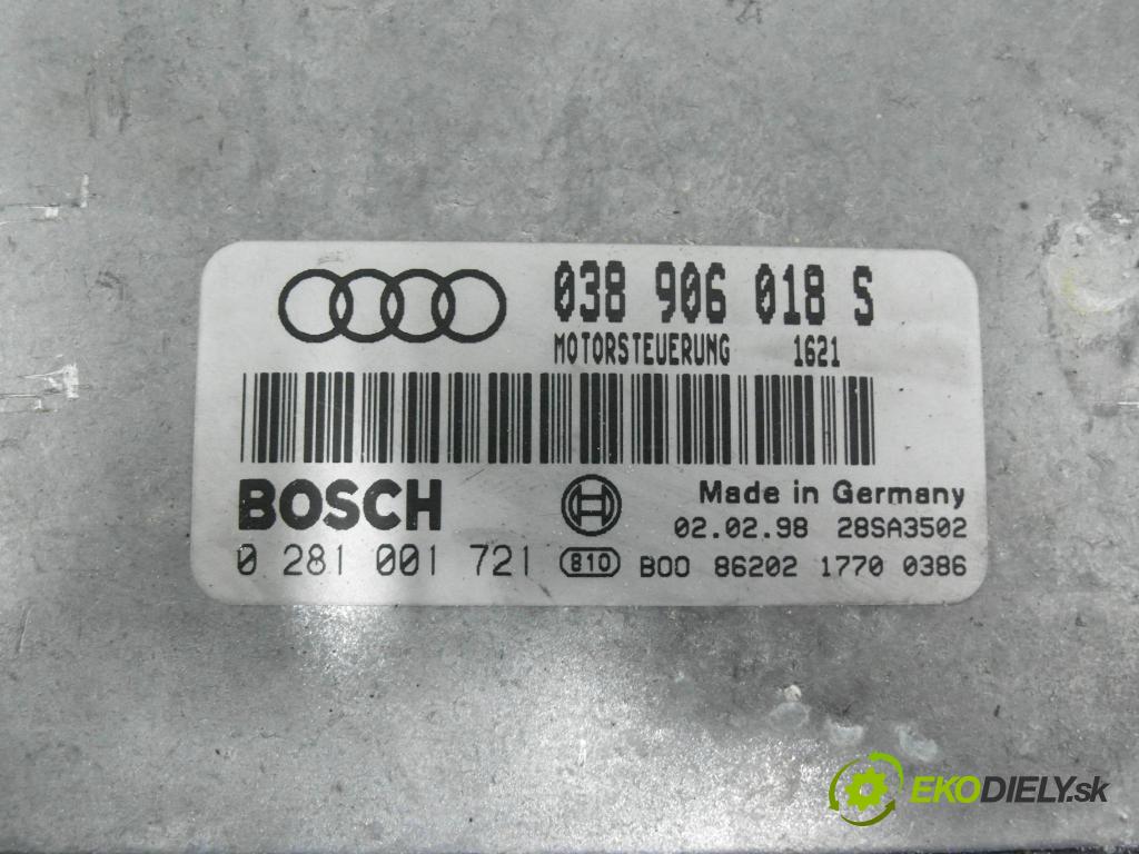 AUDI A4 (8D2, B5) SEDAN 1998 81,00 1.9 TDI 110 - AFN 1896,00 Riadiaca jednotka Motor 038906018S ; 0281001721