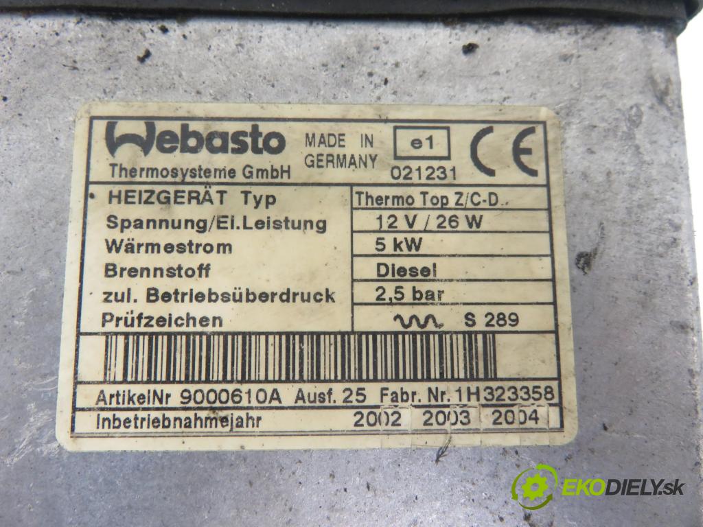 MAZDA 6 sedan (GG) SEDAN 2002 89,00 2.0 DI - RF5C 1998,00 Webasto 9000610A ; 66724A (Webasto (nezávislé kúrenie))