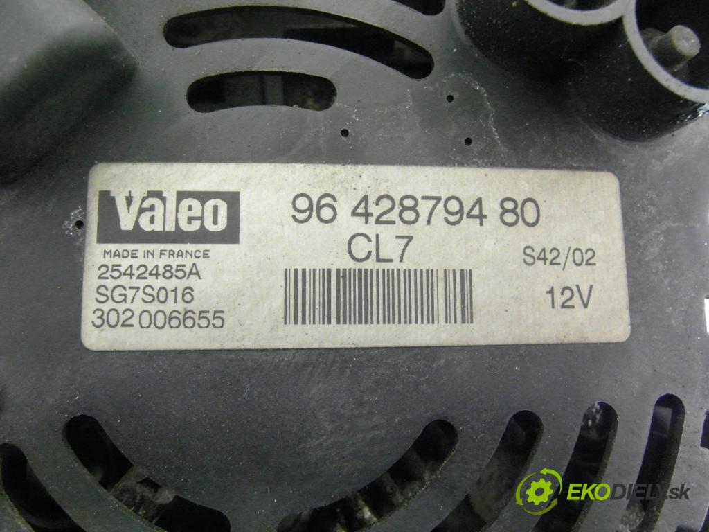 CITROEN C3 I (FC_) HB 2002 54,00 1.4 i - KFV (TU3JP) 1360,00 Alternátor 9642879480 ; 2542485A ; SG7S016 (Alternátor)
