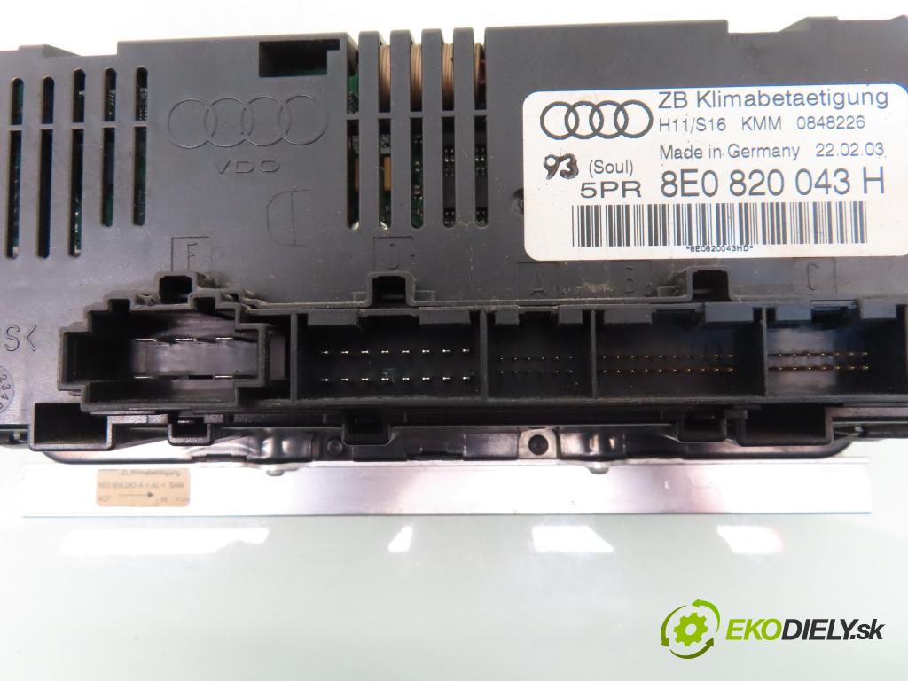 AUDI A4 Avant (8E5, B6) KOMBI 2003 96,00 1.9 TDI PD 130 - AVF 1896,00 Panel topení KLIMATRONIK 8E0820043H