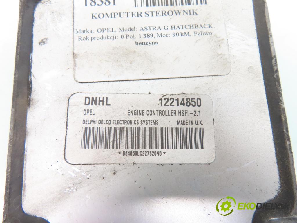 OPEL ASTRA G Kombi (T98) KOMBI 1998 66,00 1.4 16V - X 14 XE 1389,00 řídící jednotka motora 12214850