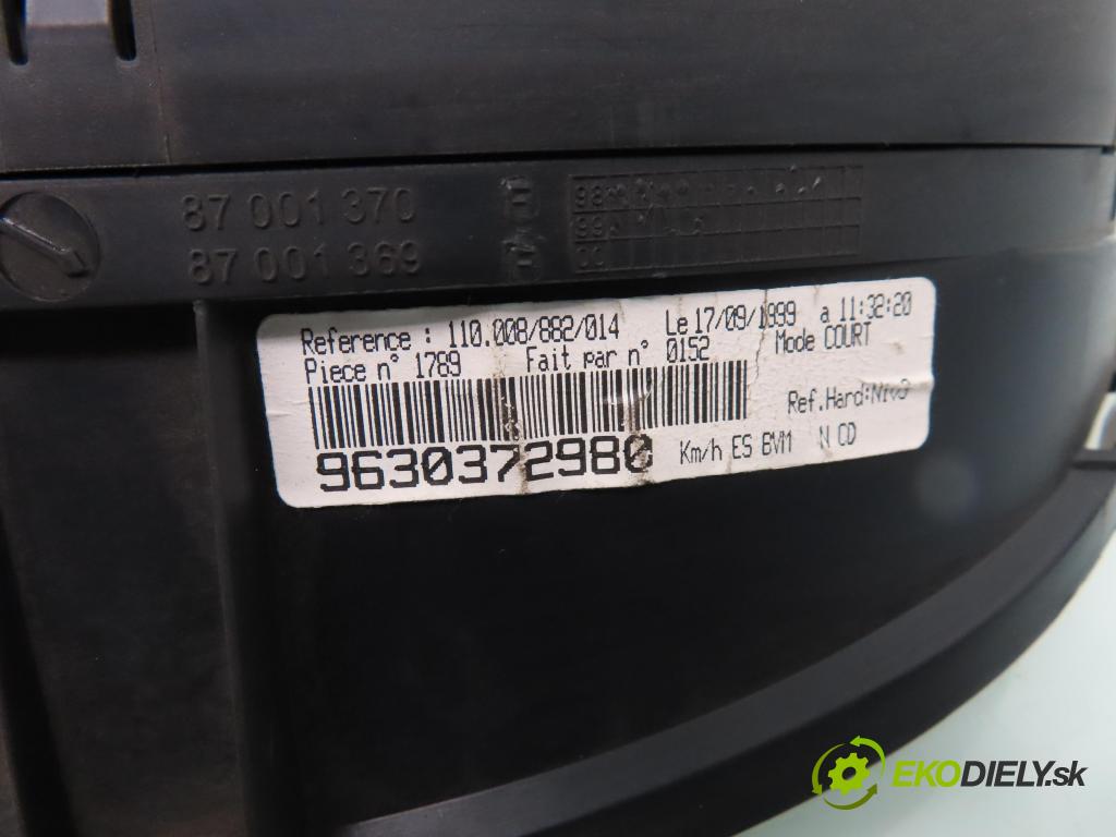 PEUGEOT 406 coupe (8C) COUPE 2001 99,00 2.0 16V - RFR (DEW10J4) 1997,00 Prístrojovka elektrický 9630372980