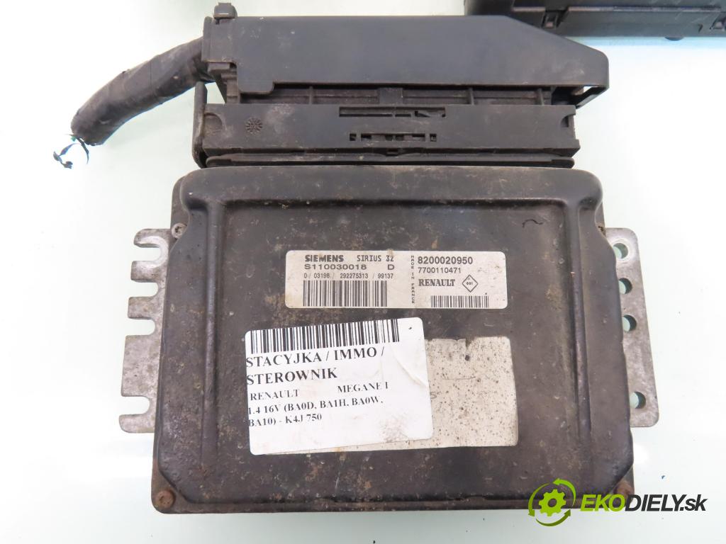 RENAULT MEGANE I (BA0/1_) HB 1999 70,00 1.4 16V 95 - K4J 750 1390,00 spinačka / imobilizéra IMMO / Riadiaca jednotka S110030018D ; 8200020950 ; S108502400C