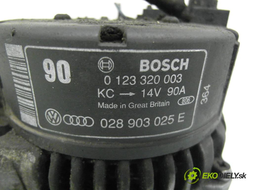 AUDI 80 Avant (8C, B4) KOMBI 1993 66,00 1.9 TDI - 1Z 1896,00 Alternátor 0123320003 ; 028903025E (Alternátor)