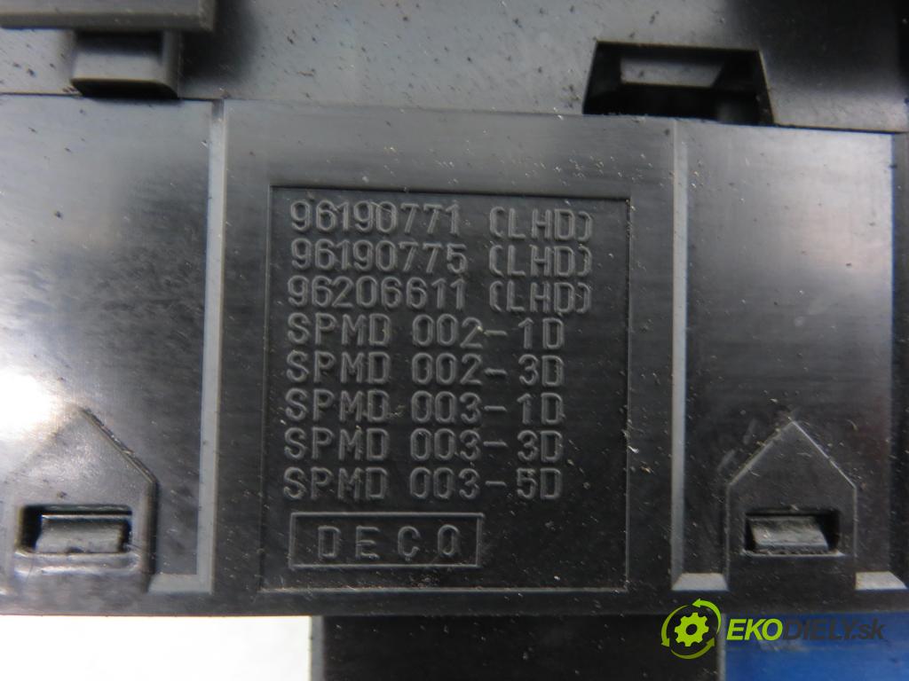 CHEVROLET REZZO HB 2004 77,00 1.6 16V 105 - A16DMS 1598,00 Panel ovládania okien 96190771 ; 96190775 ; 96264403