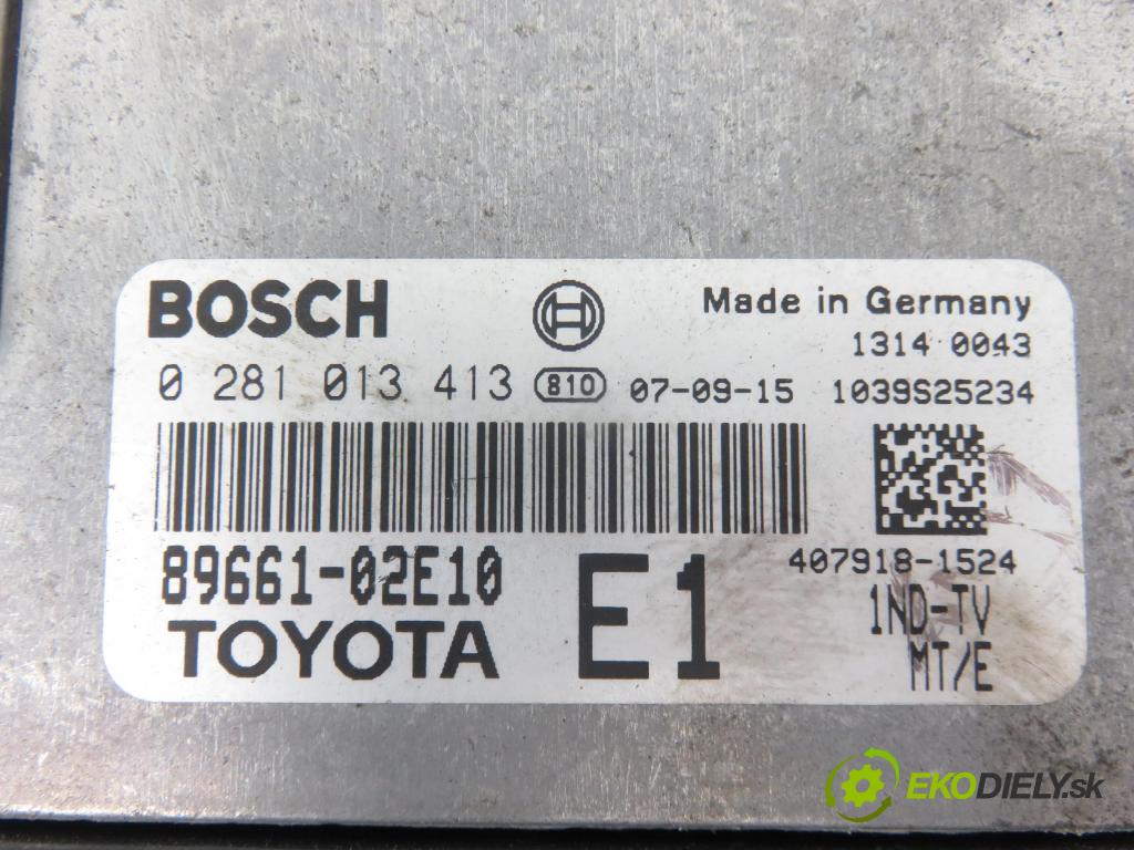 TOYOTA COROLLA (_E12_) SEDAN 2007 66,00 1.4 D-4D 90 - 1ND-TV 1364,00 Riadiaca jednotka Motor 0281013413 ; 8966102E10