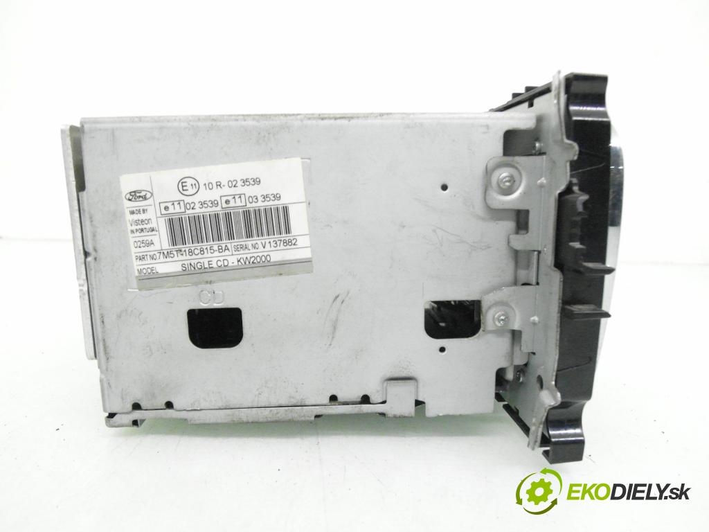 FORD FOCUS II Turnier (DA_, FFS, DS) KOMBI 2007 80,00 1.6 TDCi 109 - G8DB 1560,00 RADIO CD 10R023539 ; 7M5T18C815BA