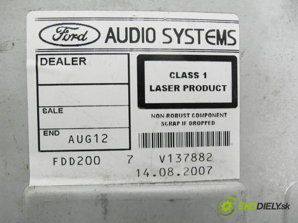 FORD FOCUS II Turnier (DA_, FFS, DS) KOMBI 2007 80,00 1.6 TDCi 109 - G8DB 1560,00 RADIO CD 10R023539 ; 7M5T18C815BA