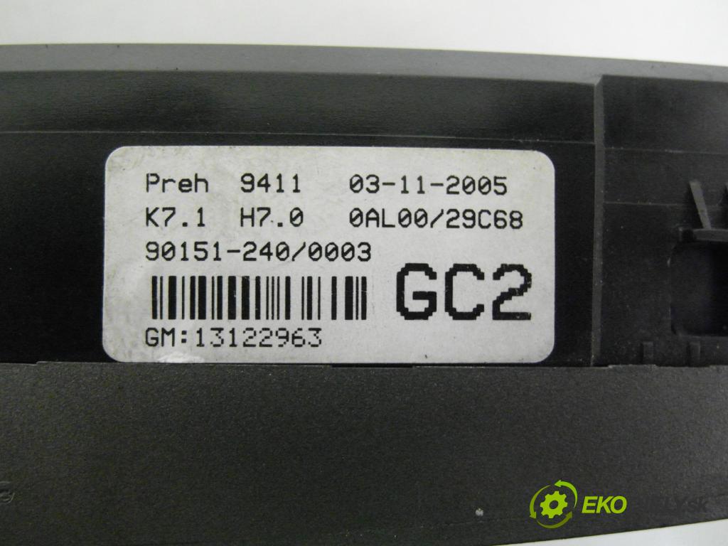 OPEL ASTRA H GTC (L08) COUPE 2006 88,00 1.9 CDTI - Z 19 DT 1910,00 Panel topení KLIMATRONIK 13122963 ; 901512400003