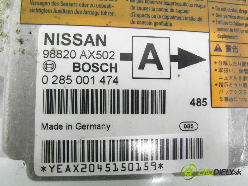 NISSAN MICRA III (K12) HB 2004 48,00 1.2 - CR12DE 1240,00 MODUL air BAG 0285001474 ; 98820AX502