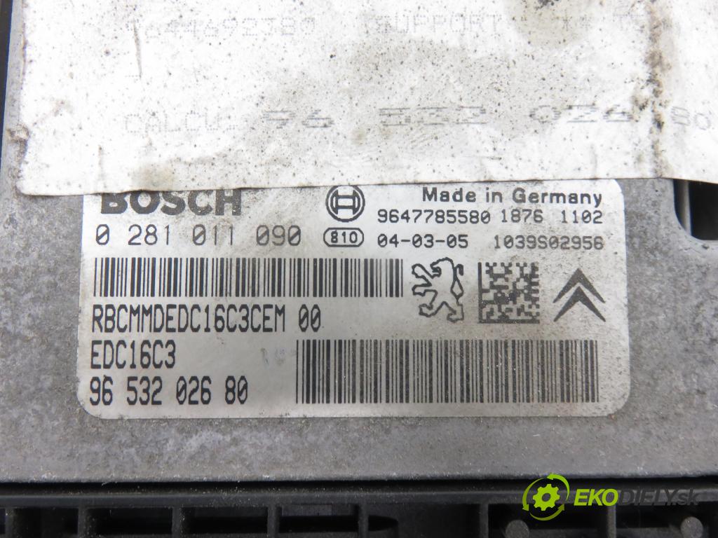 PEUGEOT 307 (3A/C) HB 2004 50,00 1.4 HDi - 8HZ (DV4TD) 1398,00 Riadiaca jednotka Motor 0281011090 ; 9653202680