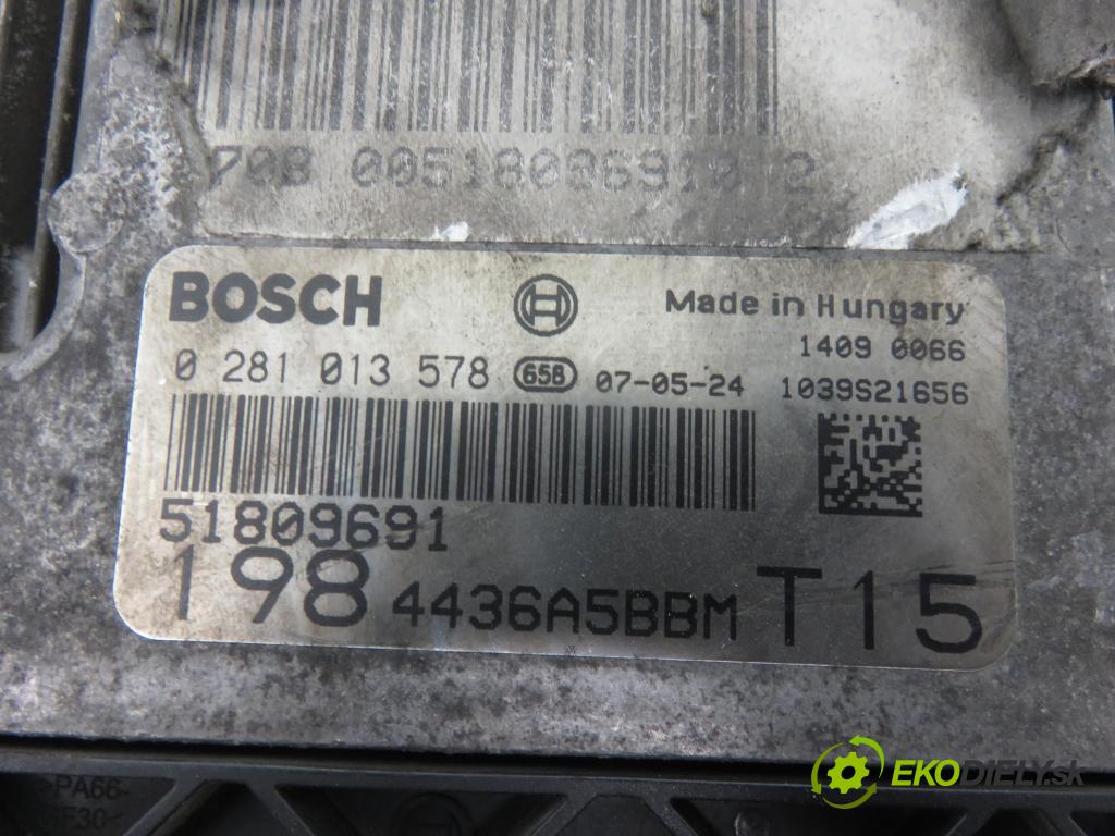 FIAT BRAVO II (198_) HB 2006 110,00 1.9 D Multijet - 937 A5.000 1910,00 Riadiaca jednotka Motor 51809691 ; 0281013578