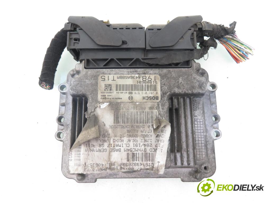 FIAT BRAVO II (198_) HB 2006 110,00 1.9 D Multijet - 937 A5.000 1910,00 Riadiaca jednotka Motor 51809691 ; 0281013578