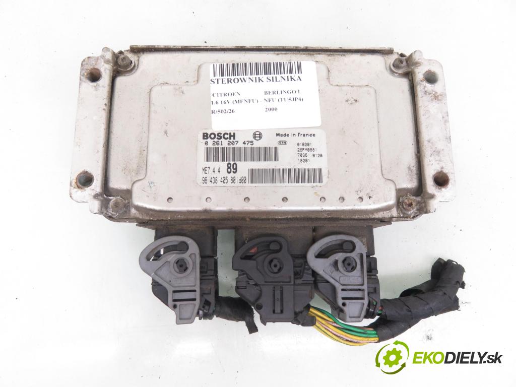 CITROEN BERLINGO / BERLINGO FIRST nadwozie wielkoprzestrzenne (MPV) KOMBIVAN 2000 90,00 1.6 16V (MFNFU) - NFU (TU5JP4) 1587,00 Riadiaca jednotka Motor 9643840580 ; 0261207475