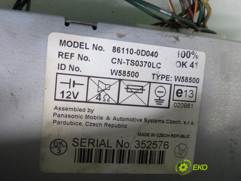 TOYOTA YARIS (_P1_) HB 2005 64,00 1.3 VVTi 87 - 2SZ-FE 1298,00 Panel kúrenia KLIMATIZACE: 861100D040 ; 554050D110B0 ; 554120D020