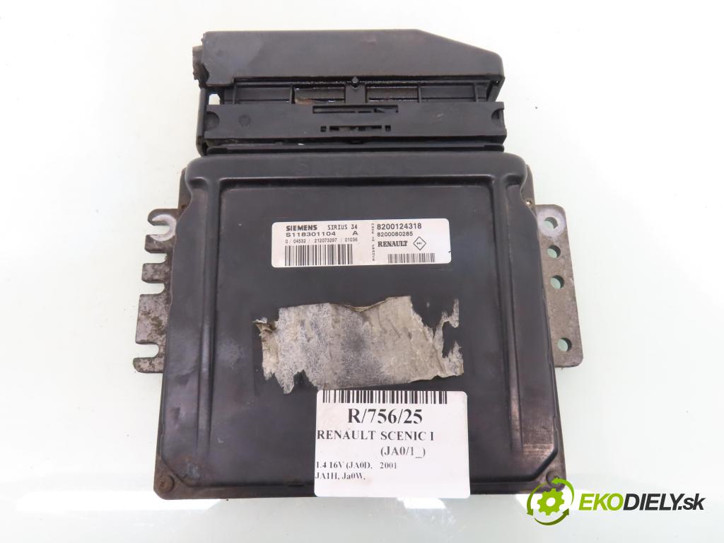RENAULT SCENIC I (JA0/1_) MINIVAN 2001 70,00 1.4 16V (JA0D, JA1H, Ja0W, JA10) - K4J 714 1390,00 Riadiaca jednotka Motor S118301104A ; 8200124318