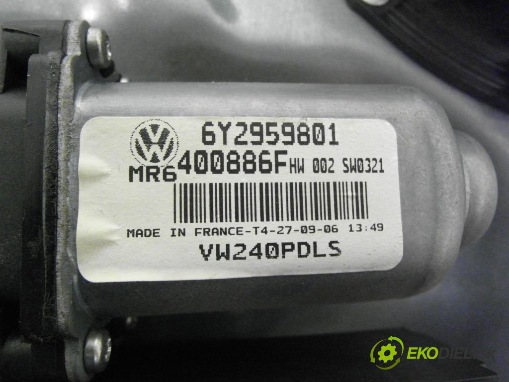 VW POLO (9N_) HB 2006 51,00 1.4 TDI - BNM 1422,00 Mechanizmus okien W0L6Q000132 ; 6Y2959801 ; 400886F