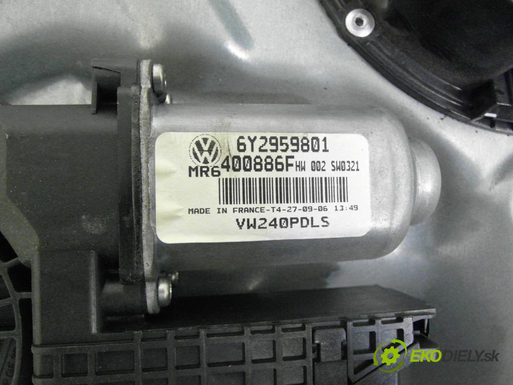 VW POLO (9N_) HB 2006 51,00 1.4 TDI - BNM 1422,00 Mechanizmus okien W0L6Q000132 ; 6Y2959801 ; 400886F