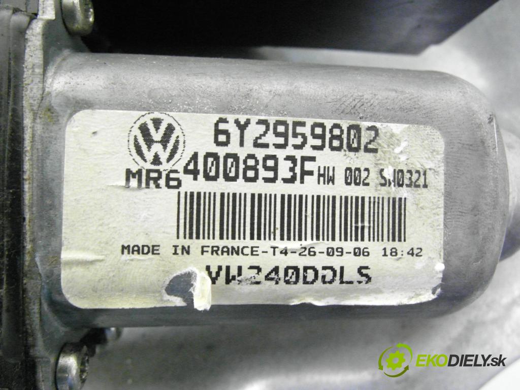 VW POLO (9N_) HB 2006 51,00 1.4 TDI - BNM 1422,00 Mechanizmus okien W0Q4837401AG ; 6Y2959802 ; 400893F