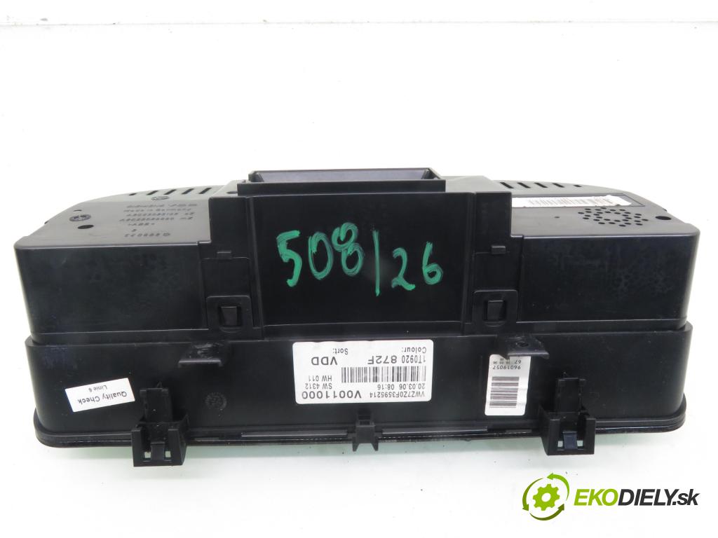 VW TOURAN (1T1, 1T2) MINIVAN 2006 77,00 1.9 TDI - BXE 1896,00 prístrojovka elektrický 1T0920872F ; V0011000
