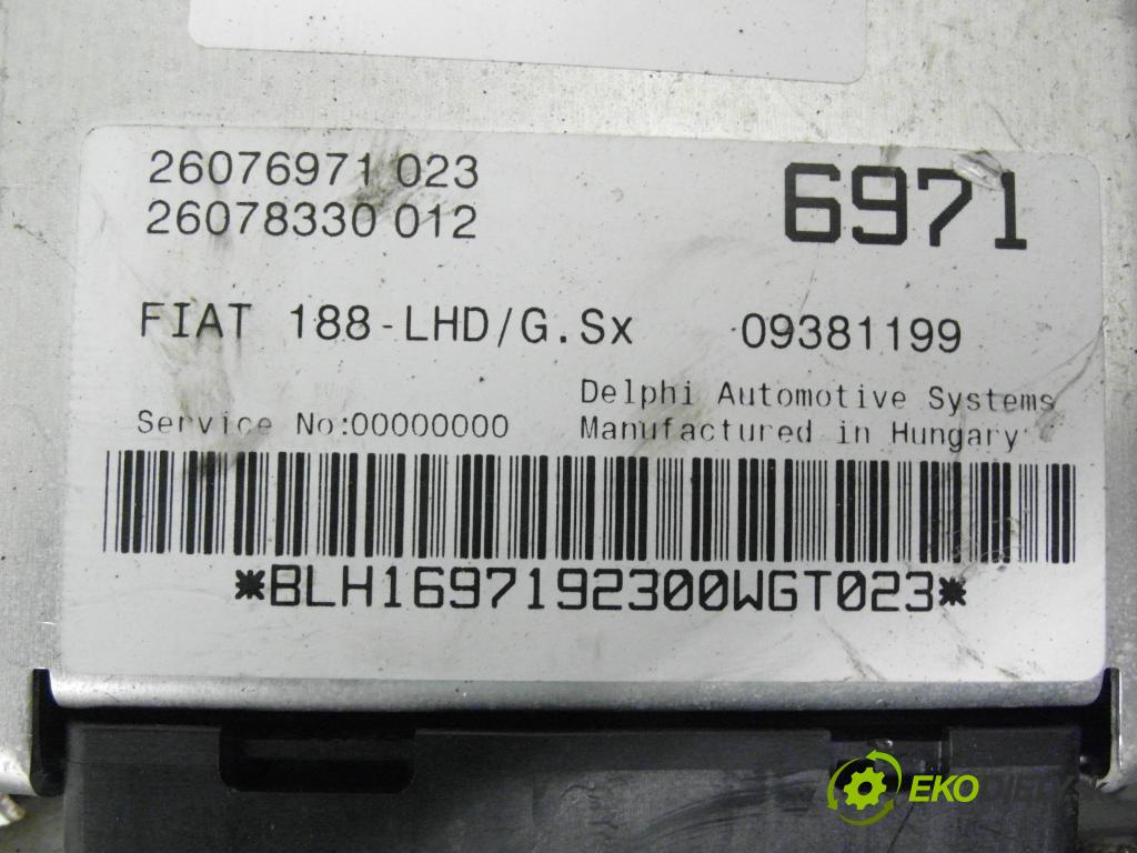FIAT PUNTO (188_) HB 1999 44,00 1.2 Bifuel - 188 A4.000 1242,00 serv/podporovanie elektrické 26076971023 ; 26078330012 ; 26082642