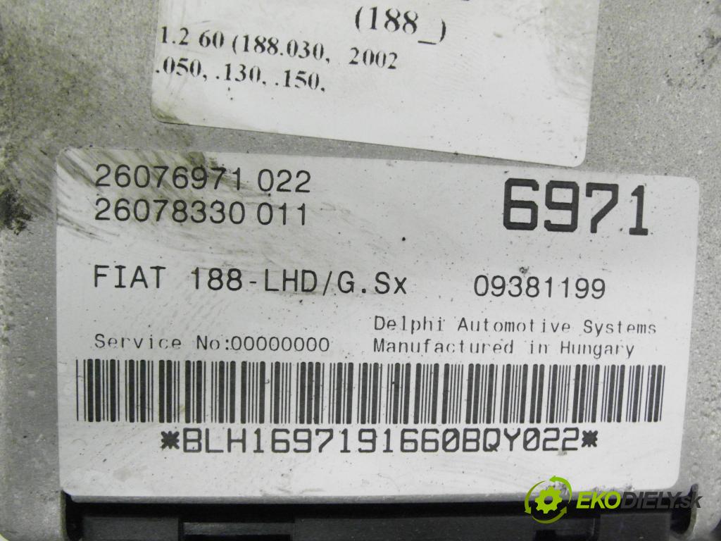 FIAT PUNTO (188_) HB 2002 44,00 1.2 60 (188.030, .050, .130, .150, .230, .250) - 1 1242,00 serv/podporovanie elektrické 09381199 ; 26082642