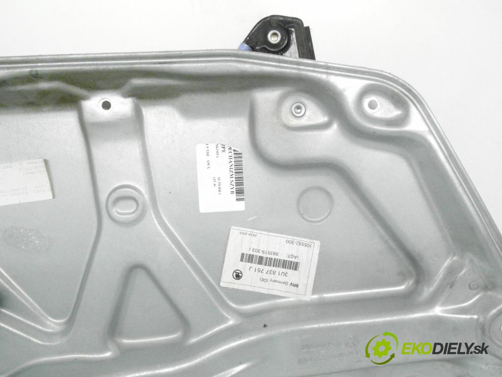 SKODA SUPERB I (3U4) SEDAN 2002 96,00 1.9 TDI - AWX 1896,00 Mechanizmus okien 105402301 ; 993519303 ; 3U1837751J