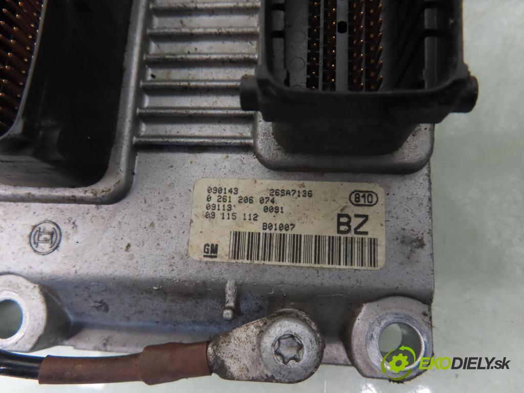 OPEL CORSA C (X01) HB 2000 55,00 1.2 16V 75 - Z 12 XE 1199,00 spinačka / imobilizéra IMMO / Riadiaca jednotka 0261206074 ; 09115112 ; 09166823FW
