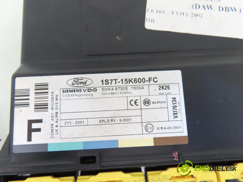 FORD FOCUS (DAW, DBW) HB 2002 74,00 1.6 16V 100 - FYDA 1596,00 spinačka / imobilizéra IMMO / Riadiaca jednotka 1M5F12A650GD ; 1S7T15K600FC