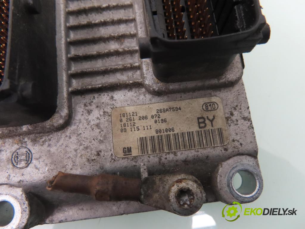 OPEL CORSA C (X01) HB 2000 43,00 1.0 12V 58 - Z 10 XE 973,00 spinačka / imobilizéra IMMO / Riadiaca jednotka 0261206072 ; 09115111 ; 09115096