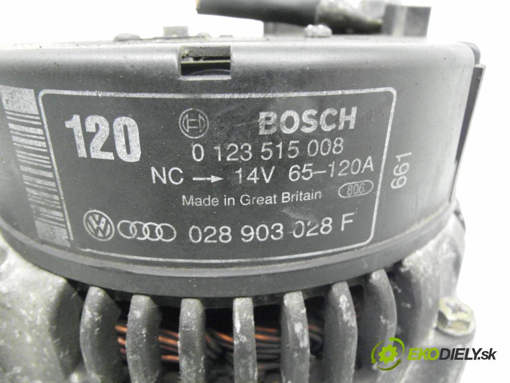 AUDI A4 (8D2, B5) SEDAN 1996 66,00 1.9 TDI - 1Z 1896,00 Alternátor 0123515008 ; 028903028F (Alternátor)