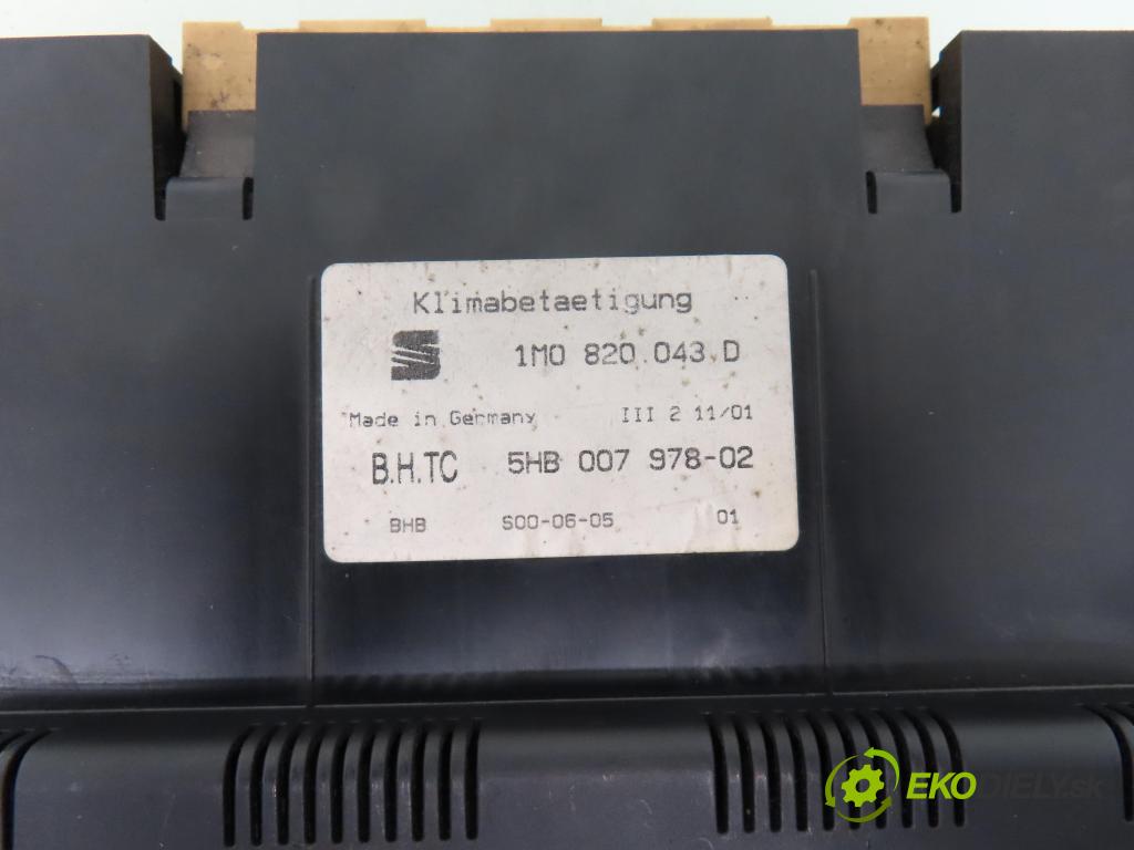 SEAT TOLEDO II (1M2) SEDAN 1999 66,00 1.9 TDI - AGR 1896,00 Panel kúrenia KLIMATRONIK 1M0820043D ; 5HB00797802