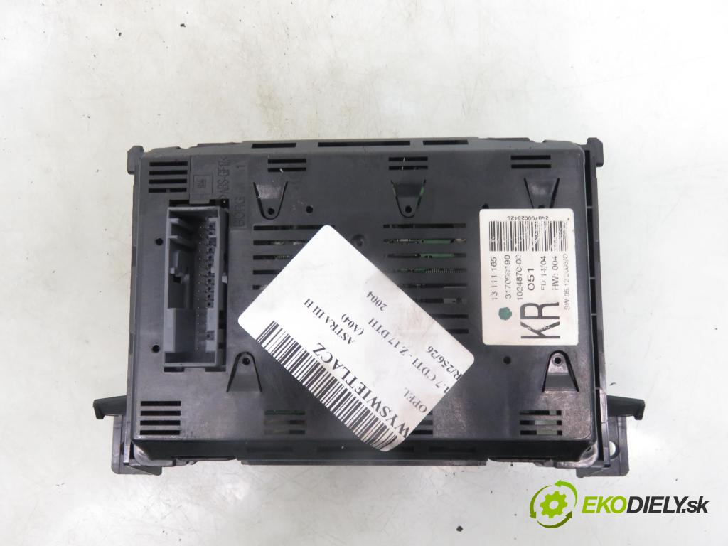 OPEL ASTRA H (A04) HB 2004 74,00 1.7 CDTI 100 - Z 17 DTH 1686,00 RADIO CD 13154304 ; 453116246 ; 13111165