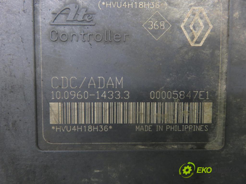 RENAULT ESPACE IV (JK0/1_) MINIVAN 2005 100,00 2.0 (JK09) - F4R 792 1998,00 pumpa ABS 10096014333 ; 8200159837E ; 10020601684 (Pumpa ABS)