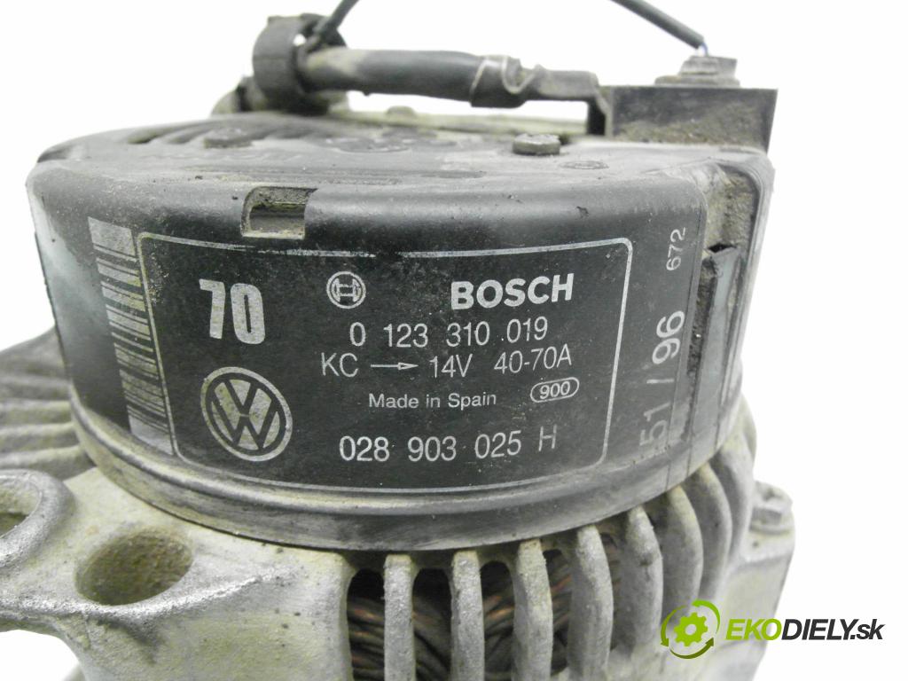 VW POLO (6N1) HB 1998 44,00 60 1.4 - AEX 1390,00 Alternátor 0123310019 ; 028903025H (Alternátor)