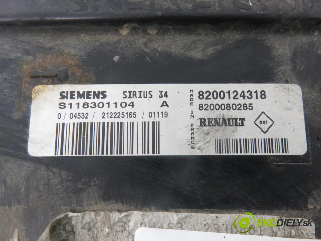 RENAULT SCENIC I (JA0/1_) MINIVAN 2001 102,00 2.0 16V (JA1B, JA1D) - F4R 740 1998,00 řídící jednotka motora 8200124318 ; 8200080285 ; S118301104