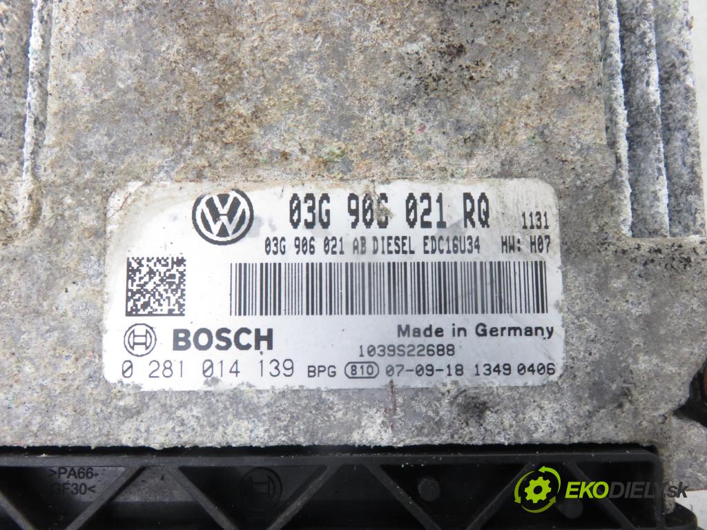 VW PASSAT B6 Variant (3C5) KOMBI 2007 77,00 1.9 TDI - BLS 1896,00 řídící jednotka motora 03G906021RQ ; 0281014139