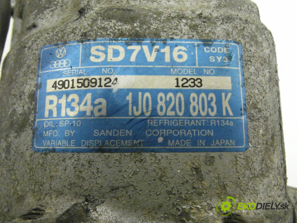 VW SHARAN (7M8, 7M9, 7M6) MINIVAN 2001 85,00 1.9 TDI - BVK 1896,00 KOMPRESOR: klimatizace 1J0820803K ; SD7V16 (Kompresor klimatizace)