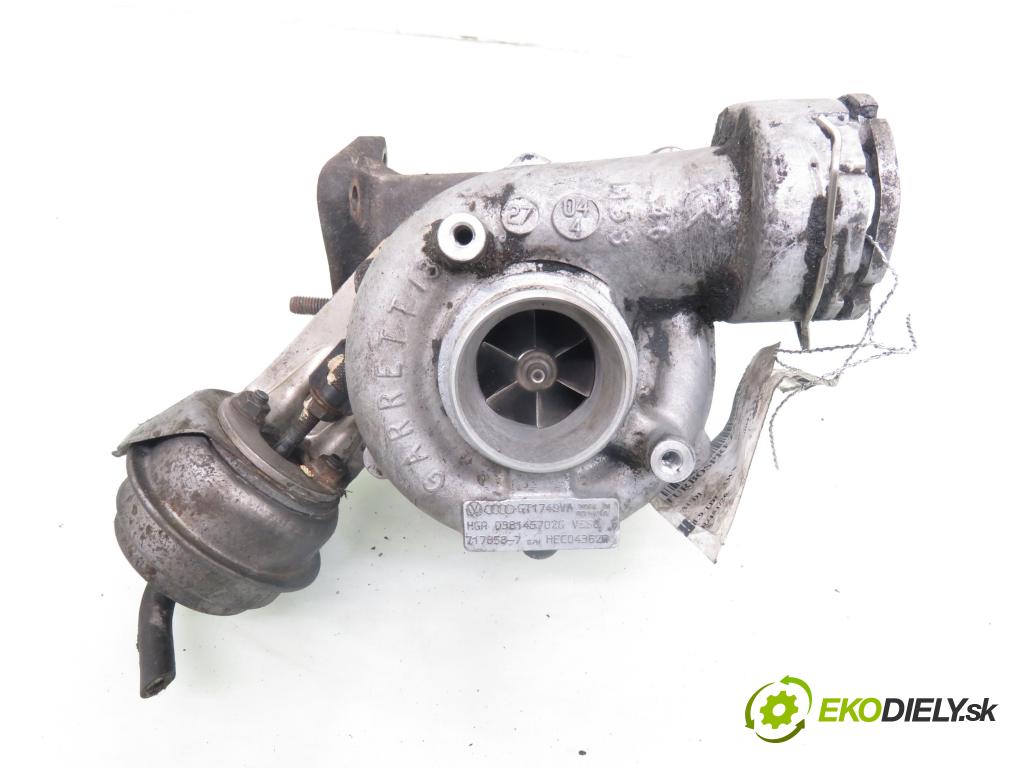 AUDI A4 Avant (8E5, B6) KOMBI 2004 96,00 1.9 TDI - AWX 1896,00 RYCHLONABÍJEČKA: GT1749VA ; 038145702G ; 7178587 (Kompletní turbodmychadlo)