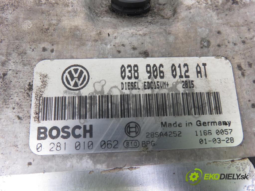SEAT TOLEDO II (1M2) SEDAN 2001 81,00 1.9 TDI - ASV 1896,00 řídící jednotka motora 038906012AT ; 0281010062