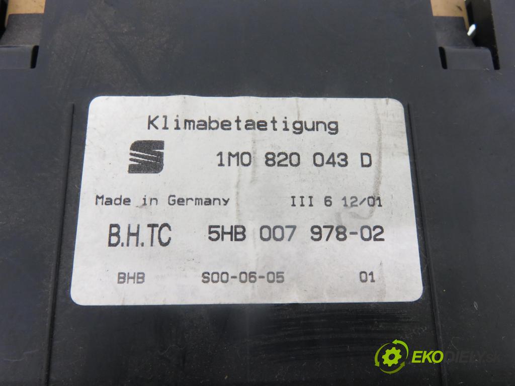 SEAT TOLEDO II (1M2) SEDAN 2001 81,00 1.9 TDI - ASV 1896,00 Panel kúrenia KLIMATRONIK 1M0820043D