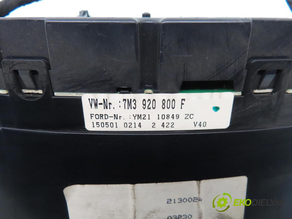 VW SHARAN (7M8, 7M9, 7M6) MINIVAN 2001 85,00 1.9 TDI - BVK 1896,00 prístrojovka elektrický 7M3920800F ; YM2110849ZC