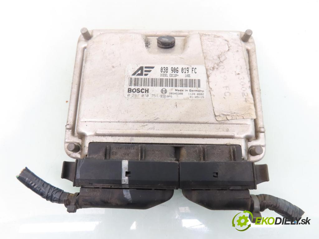 VW SHARAN (7M8, 7M9, 7M6) MINIVAN 2001 85,00 1.9 TDI - BVK 1896,00 řídící jednotka motora 038906019FC ; 0281010751