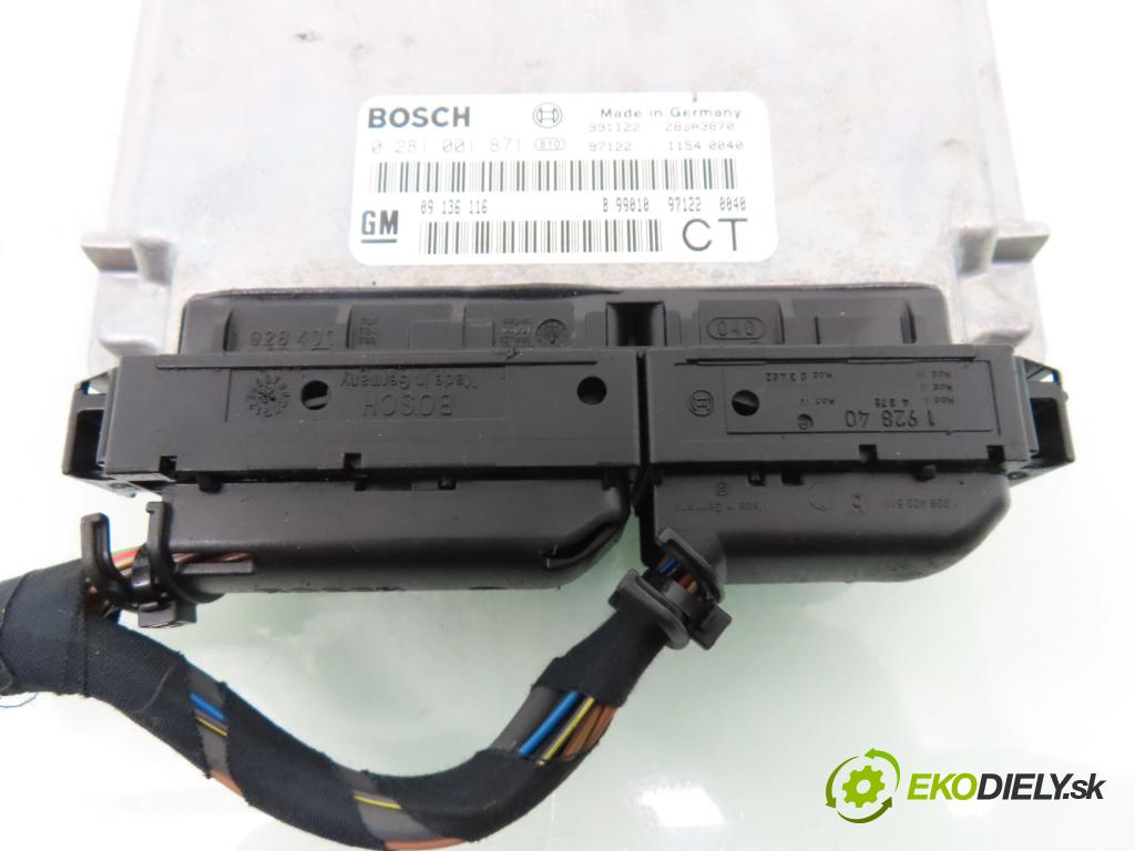 OPEL VECTRA B (J96) LIFTBACK 2000 74,00 2.0 DTI 16V - X 20 DTH 1995,00 Riadiaca jednotka Motor 0281001871 ; 09136116