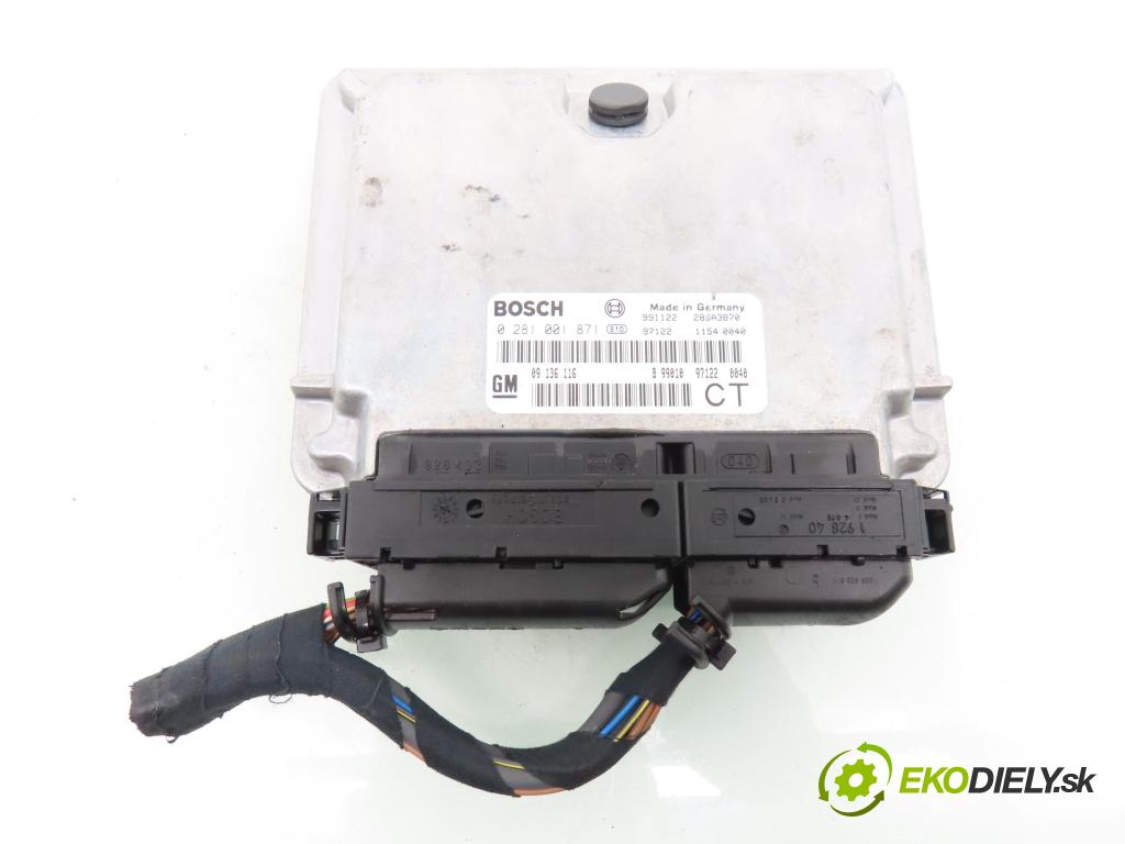 OPEL VECTRA B (J96) LIFTBACK 2000 74,00 2.0 DTI 16V - X 20 DTH 1995,00 Riadiaca jednotka Motor 0281001871 ; 09136116