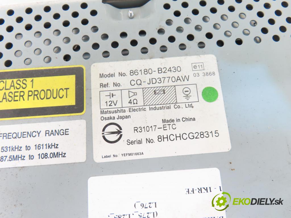 DAIHATSU CUORE VII (L275_, L285_, L276_) HB 2009 51,00 1 - 1KR-FE 998,00 RADIO CD 86180B2430