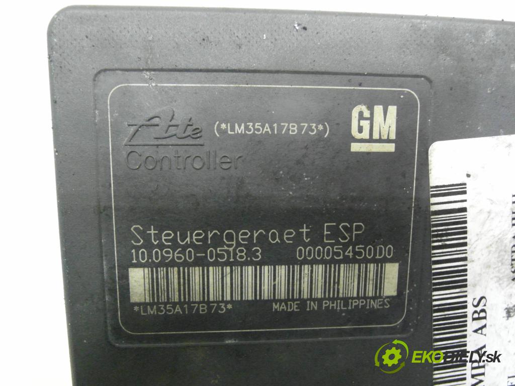 OPEL ASTRA H (A04) HB 2005 77,00 1.6 - Z 16 XEP 1598,00 pumpa ABS 10096005183 ; 13157578 ; 10020801284 (Pumpa ABS)
