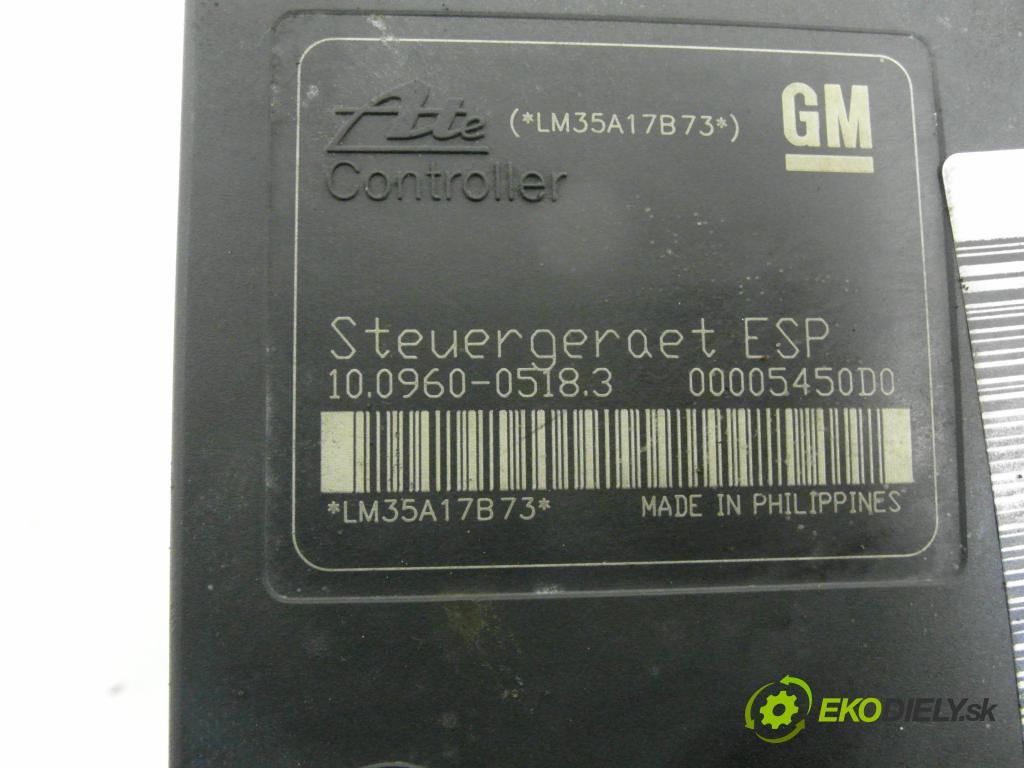 OPEL ASTRA H (A04) HB 2005 77,00 1.6 - Z 16 XEP 1598,00 pumpa ABS 10096005183 ; 13157578 ; 10020801284 (Pumpa ABS)